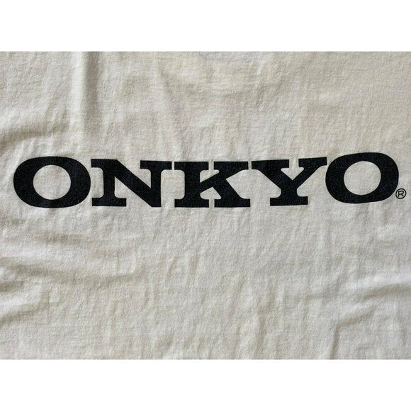 Vintage JERZEES Gibson Guitar ONKYO Stereo T shirt Mens M L 1990s Y2K RARE! - Picture 8 of 9